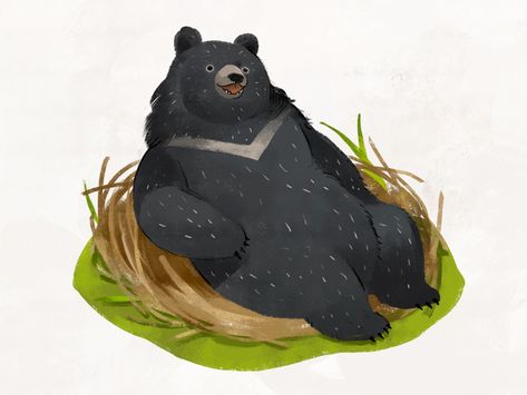 Taiwan Black Bear Illustration by SimpleInfo Design #Design Popular #Dribbble #shots Bear Illustration Design, Black Bear Illustration, Graphic Bear Design, Grizzly Bear Illustration, Bear Character Illustration, Bear Character Design, Bear Hiking Illustration, Black Bears Art, Bear Character