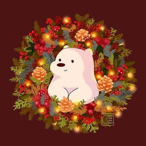 Ice Bear We Bare Bears, Wallpaper Natal, Merry Christmas Gif, We Bare Bears Wallpapers, Xmas Wallpaper, Illustration Noel, Christmas Phone Wallpaper, Cute Christmas Wallpaper, Christmas Gif