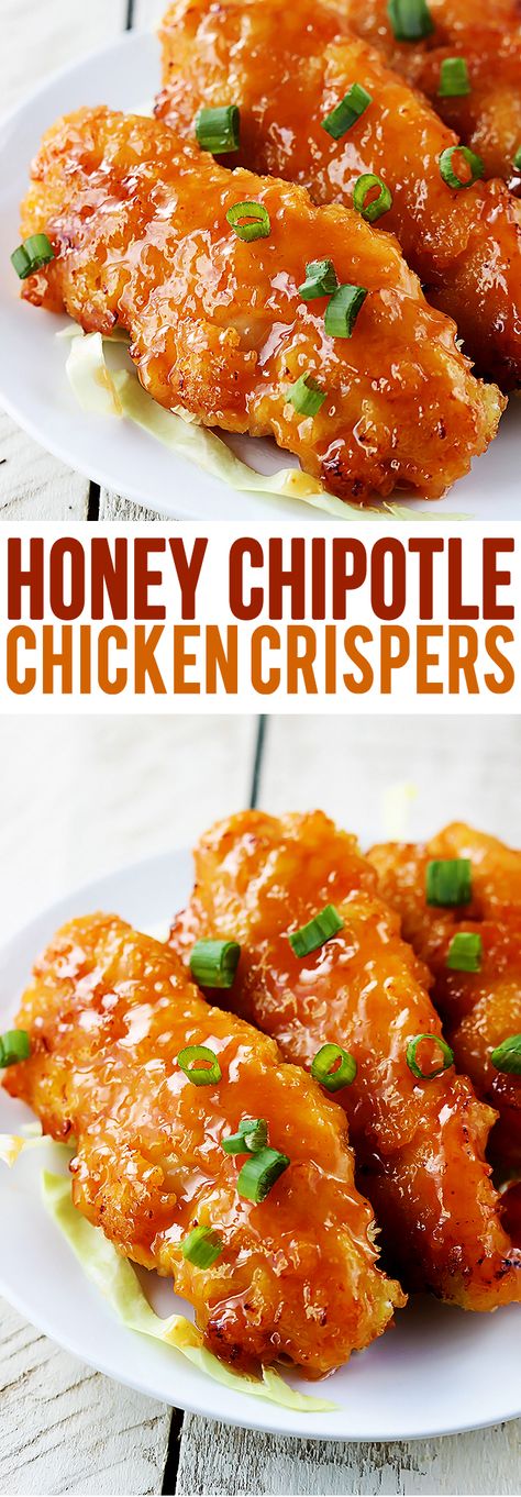 Honey Chipotle Chicken Crispers (baked not fried!) RAVE reviews on this recipe!! Sweet Chili Chicken Tenders, Chipotle Chicken Crispers, Honey Chipotle Chicken Crispers, Chicken Crispers, Cauliflower Nuggets, Baking Chicken, Honey Chipotle Chicken, Honey Chipotle, Recipe Baking