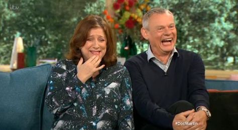 Martin Clunes and Caroline Quentin Caroline Quentin, Martin Clunes, Doc Martin, Tv On The Radio, Talk Show, Human