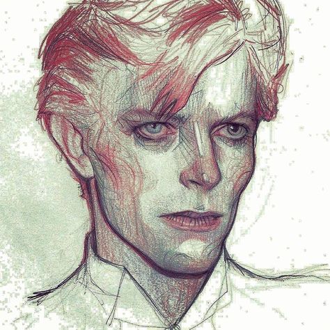 David Bowie by subversivegirl on instagram Pencils Art, David Bowie Art, Bowie Art, Drawing Styles, Sketching Drawing, Kunst Inspiration, 인물 드로잉, 캐릭터 드로잉, Art Fanart