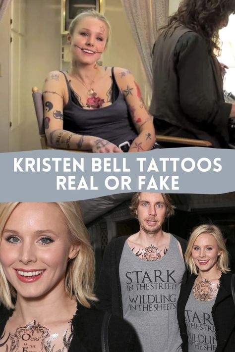 Does Kristen Bell Have Tattoos? Real or Fake? - TattooGlee Last Name Tattoos, Realistic Flower Tattoo, Terrible Tattoos, Names Tattoos For Men, Kristen Bell Tattoos, Facial Tattoos, Bad Moms, Birth Flower Tattoos, Tree Of Life Tattoo