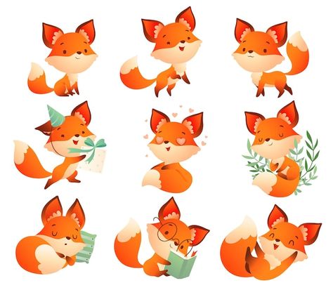 Vector set of funny situations of a smar... | Premium Vector #Freepik #vector #mascot-character #mascot #cartoon-mascot #animal-mascot Cute Fox Character, Animal Mascot Design, Fox Cartoon Drawing Character Design, Fox Character Design, Fox And Rabbit Cartoon, Fox Cartoon Illustration, Fox Character Illustration, Arctic Fox Art, Red Fox Art