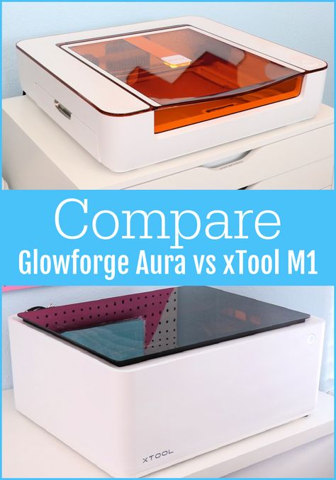 Compare 2 popular craft lasers the xTool M1 and Glowforge Aura. How do you choose the right one for you? Glowforge Aura, Craft Room Shelves, Alex Drawer, Popular Crafts, Engraved Tumbler, Creative Craft, Craft Room Storage, Rotary Tool, Craft Room Organization