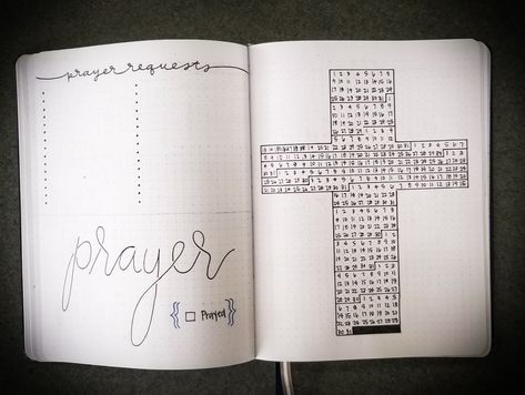 Christian Bujo Ideas, Bujo Ideas Faith, Christian Habit Tracker, Bullet Journal Christian, Catholic Bullet Journal, Christian Bullet Journal Ideas, Bible Bullet Journaling, Scripture Lettering, Bullet Journal Prayer Page