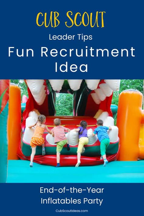 This fun Cub Scout recruitment activity idea will have the kids talking about Cub Scouts all summer! #CubScouts #CubScout #Scouting #Webelos #CubScoutRecruiting #CubScoutRecruitment #BeAScout via @CubIdeas Cub Scouts Tiger, Cub Scout Activities, Outing Ideas, Arrow Of Lights, Pack Meeting, Recruitment Ideas, Meeting Activities, Derby Ideas, Games For Boys