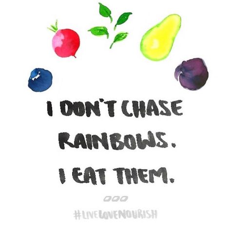 Michaela Clauss| Personal Chef on Instagram: “LOVE 🌈 this quote from @lornajaneactive. It is so true! Each color vegetable has different benefits so you really should strive to eat some…”  See more on my instagram @chef.michaela! Veggie Quotes, Vegetables Quote, Eat A Rainbow, Fruit Quotes, Healthy Eating Quotes, Eating Quotes, Rainbow Quote, Healthy Quotes, Green Eating