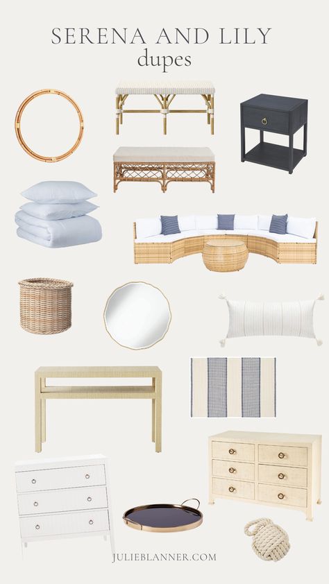 The Best Serena and Lily Dupes | Julie Blanner Blake Console Serena And Lily, Bedroom Serena And Lily, Serena And Lily Tv Room, Wayfair Bedside Table, Serena And Lily Hillsborough Rug, Serena And Lily Throw Pillows, Serena And Lily Guest Room, Serena And Lily Blake Console, California Cool Decor