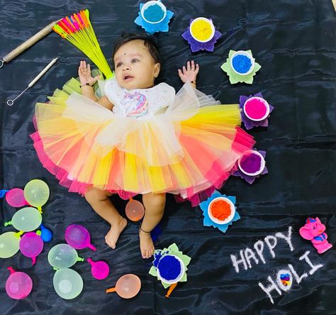 #colours Happy Holi Photoshoot For Baby, Holi Theme Photoshoot, 1st Holi Photoshoot Baby, Holi Decorations Ideas For Baby, Holi Kids Photoshoot, Holi Babyshoot At Home, Holi Special Baby Photoshoot, Holi Baby Photoshoot Ideas, Holi Shoot Photo Ideas For Baby