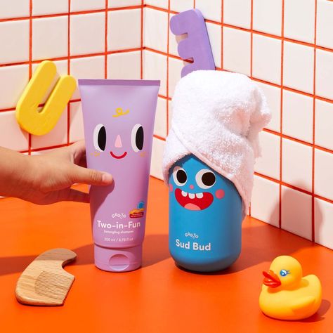 Kids Shampoo Packaging, Kids Packaging Design, Kids Hair Products, Kids Package Design, Kids Bath Products, Kids Branding Design, Kids Graphic Design, Kids Packaging, Shampoo Packaging