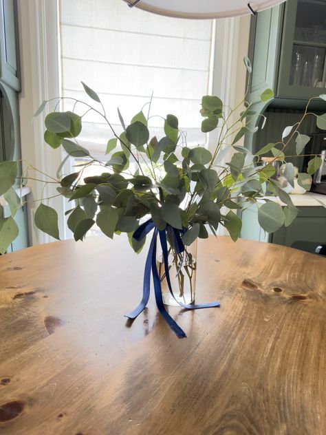 Eucalyptus arrangement vase