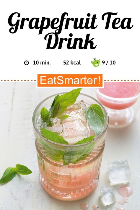 Grapefruit Tea, Healthy Cocktails, Grapefruit Soda, Cocktails And Mocktails, Iced Tea Recipes, Mocktail Recipes, Pink Drink, Recipe Simple, Drink Tea