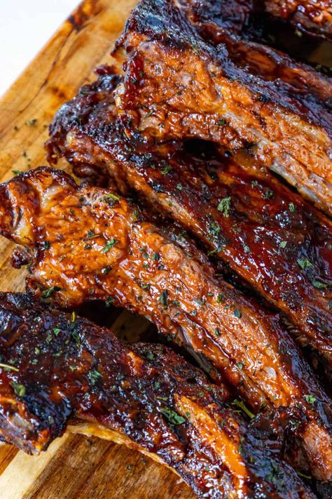 Oven Baked Beef Ribs - Sweet CS Designs. Oven Cooked Beef Ribs, Rack Of Beef Ribs In Oven, Dutch Oven Beef Ribs, Beef Rib Rack Recipes, Beef Long Ribs Recipe, Beef Short Rib Recipes Dutch Oven, Bacon Ribs Recipes, Spare Rib Tips Recipes, Beef Ribs Dutch Oven