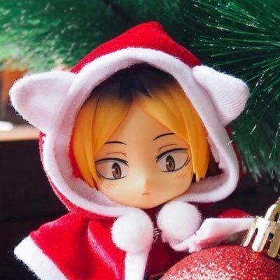 Haikyuu Christmas Icons, Haikyuu Christmas Pfp, Kenma Nendoroid, Haikyuu Christmas, Haikyuu Nendoroid, Nendoroid Anime, Kenma Kozume, Cute Food Drawings, Kawaii Doll