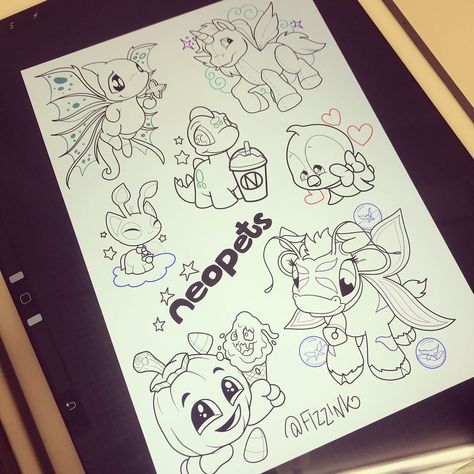 Neopets Tattoos, Flash Sheet, Tattoo Inspo, Cute Doodles, Flash Tattoo, Tattoo Art, Tattoos And Piercings, Tatting, Art Tattoo