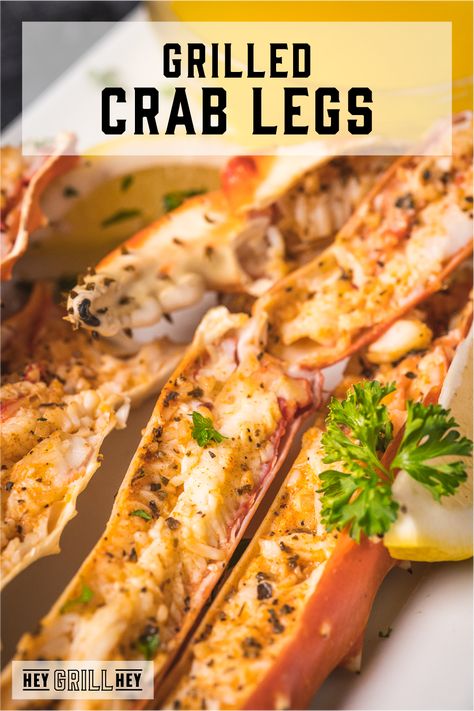 Grilled Crab Legs, Holiday Seafood Recipes, Crab Recipes Easy, Crab Legs On The Grill, Dinner Date Recipes, Grilled Crab, Legs At Home, Crab Legs Recipe, Hey Grill Hey