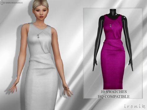 Sims 4 Cc Cocktail Dress, Sims 4 Midi Dress, Sims 4 Halter Dress, Sims 4 One Shoulder Dress, Sifix Sims 4 Dress, Sims Community, Sims Resource, Sims 4 Clothing, The Sims