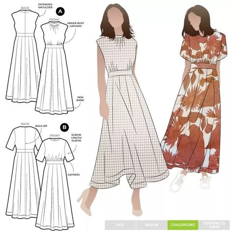 Trinnie Woven Dress - Style Arc, Dresses By Pattern, Gored Skirt, Couture Mode, Dress Sewing Pattern, Trend Fashion, Dress Sewing Patterns, Woven Dress, Pdf Sewing Patterns