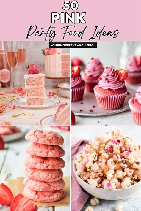 Pink isn't just a color; it's a statement. Whether you're throwing a baby shower, a birthday party, or a fun girls' night, choosing a pink theme will add some fun! And what makes a party truly memorable? The food, of course! I've gathered up 50 fabulous pink party food ideas that your guests will love! Pink Party Food Ideas, Pink Desserts Easy, Pink Party Food, White Party Foods, Pink Party Foods, Cupcakes Pink, Pink Snacks, Pink Popcorn, Pink Dishes