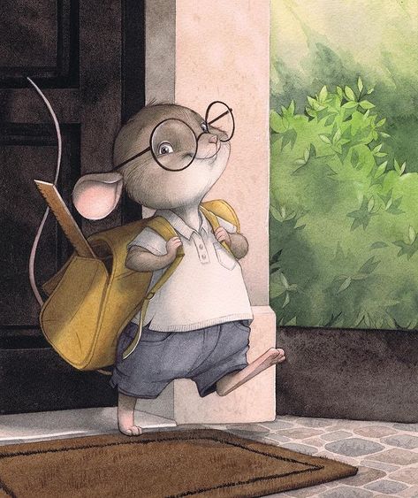 Julie Mellan, Fairytale Drawings, Maus Illustration, Teachers Illustration, Therapy Art, Mouse Illustration, Color Symbolism, Go Back To School, Instagram Giveaway