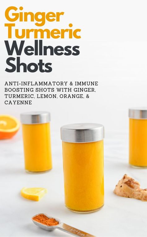 Wellness Shot Recipe, Recipe With Lemon, Smoothies Vegan, Turmeric Shots, Resep Smoothie, Turmeric Recipes, Wellness Shots, Detox Juice Recipes, Juicer Recipes