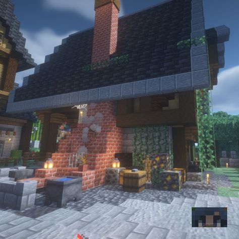 Minecraft Blacksmith, Decor Minecraft, Minecraft Inspo, Minecraft Builds, Minecraft Creations, Blacksmithing, Exterior Design, Minecraft, Exterior