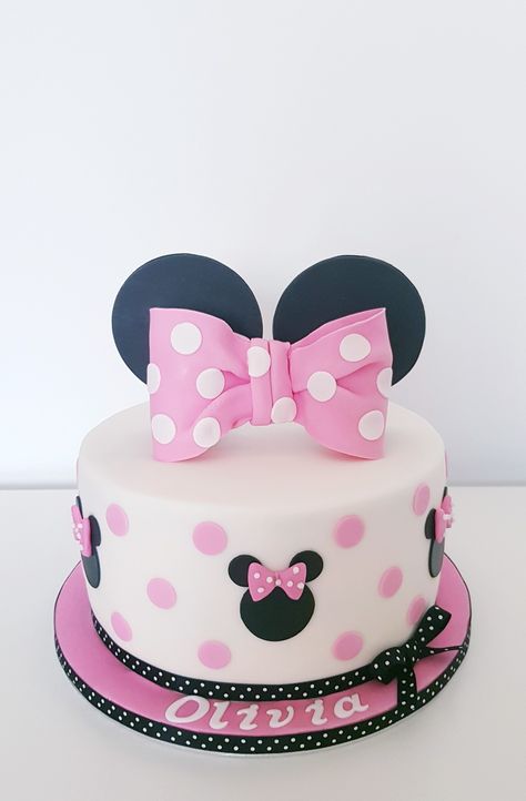 Mimi Mouse Cakes, Mini Mouse Cake Birthdays, Mini Mouse Cake Designs, Pastel Mini Mouse, Tort Minnie Mouse, Mini Mouse Cupcakes Ideas, Pink Minnie Mouse Cake, Minnie Mouse Cakes, Mini Mouse Birthday Cake