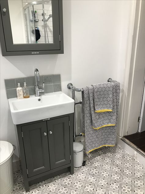 Downstairs Toilet Flooring, Cloakroom Sink Splashback, Laura Ashley Floor Tiles, Toilet Flooring, Sink Tiles, Sink Splashback, Laura Ashley Bathroom, Small Cloakroom, Cloakroom Sink