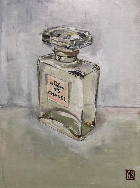 Oil painting on Canvas, Subject: Still life, Impressionistic style, One of a kind artwork, Signed certificate of authenticity, Ready to hang, Size: 12 x 16 x 0.5 in (unframed), Materials: Oil on canvas Chanel No 5 Art, Chanel Canvas Painting, Perfume Bottle Painting, Gaming House, Fashion Keywords, House Artwork, Chanel No5, Fashion Chanel, Room Stuff