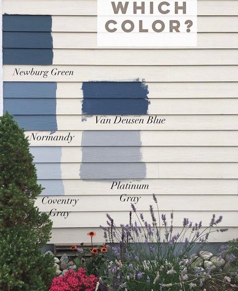 Blue Exterior House Colors, Exterior Paint Color Combinations, Grey Exterior House Colors, Exterior Gray Paint, Gray House Exterior, House Paint Color Combination, Siding Options, Exterior House Color, House Of Turquoise