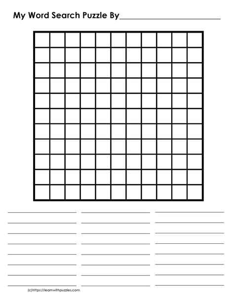 Free, downloadable word search grid. Available in both PDF & Google apps formats. 11x11, perfect for engaging kids' creativity. Kid's love making puzzles, especially word search puzzles. Word Search Template, Make A Word Search, Disney Word Search, Cereal Box Book Report, Word Puzzles For Kids, Year In Pixels, Speech Therapy Games, Disney Princess Coloring Pages, Spelling Worksheets