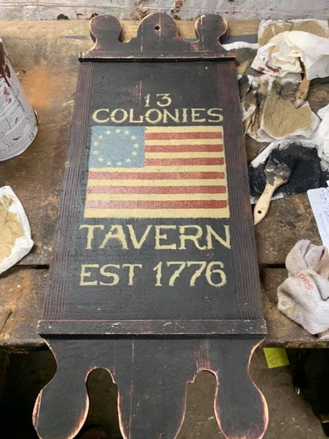 Tavern Art, Americana Signs, Tavern Room, Primitive Diy, Folk Art Prints, Country Colonial, Primitive Bedroom, Primitive Signs, Primitive Americana