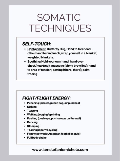 Somatic Journal Prompts, Somatic Flashbacks, Somatic Experiencing Therapy, Somatic Experiencing Exercises, Nervous System Dysregulation, Somatic Nervous System, Somatic Therapy Exercises, Somatic Workout, Dysregulated Nervous System