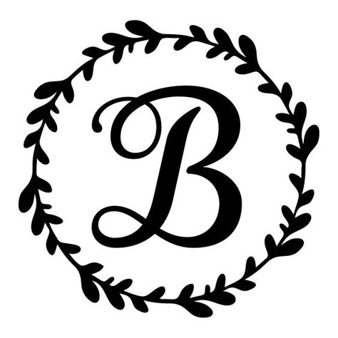 Monogram initial vine wreath vinyl decal – RKCreative LLC Staten Island New York, B Monogram, Free Monogram, Svg For Cricut, Staten Island, Monogram Svg, Letter B, Free Svg, Svg Files