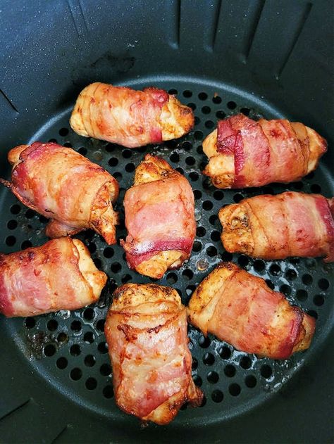 Air Fryer Bacon Wrapped Chicken Bites - Daily Yum Air Fryer Bacon Wrapped Chicken, Bacon Wrapped Chicken Recipes, Daily Yum, Bacon Wrapped Avocado, Chicken Breast Dishes, Bacon Wrapped Chicken Breast, Air Fryer Bacon, Bacon Wrapped Chicken Bites, Chicken Tender