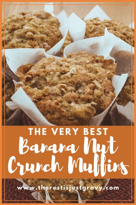 Homemade Banana Nut Muffins, Banana Crunch Muffins, Easy Banana Nut Muffins, Vegan Banana Nut Muffins, Banana Nut Oatmeal, Meaningful Eats, Gimme Delicious, Muffins Gluten Free, Nut Muffins