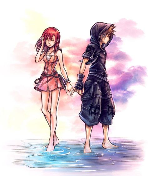 Kairi And Sora, Sora X Kairi, Kingdom Hearts Tattoo, Kingdom Hearts Worlds, Kairi Kingdom Hearts, Sora And Kairi, Kingdom Hearts Wallpaper, Kingdom Hearts Characters, Hearts Wallpaper