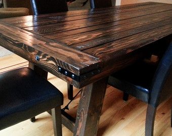 Dream House Dining Room, Viking Table, Log Home Kitchens, Buffet Furniture, Custom Dining Tables, Rustic Theme, Industrial Furniture, Extendable Dining Table, Pallet Table