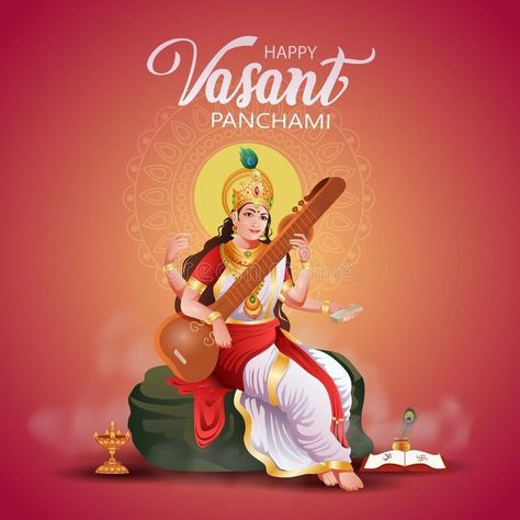 Happy Basant Panchami Wishes, Happy Vasant Panchami, Saraswati Mata, Vasant Panchami, Saraswati Puja, Hindu Worship, Basant Panchami, Oral Maxillofacial, Ligament Tear