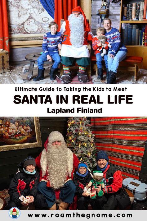 ULTIMATE COMPARISON GUIDE ON WHERE TO MEET SANTA IN LAPLAND. Planning a family vacation to Rovaniemi in Finland and want to visit Santa? Did you know there's more than one? The official Santa in Santa Claus Village, and 4 more that we know of. Read this to find out the best Santa to visit with kids and toddlers on your holiday! Santa Claus Coming To Town, Matching Ugly Christmas Sweaters, Saariselka Lapland, Santa Claus Village Finland, Small Soft Toys, Santa Claus Village, Christmas Travel Destinations, Santa Experience, Travel Christmas Gifts