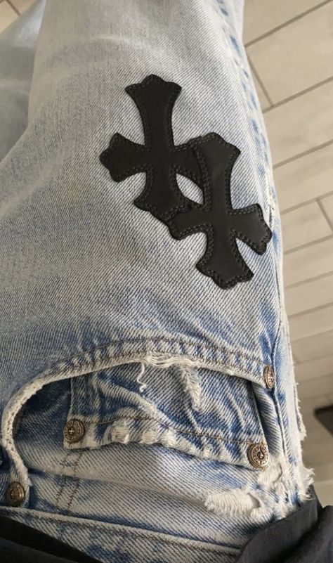 Denim Inspiration Board, Chrome Hearts Cross, Swag Pics, Rapper Style, Cross Jeans, Fancy Watches, Denim Inspiration, Chill Photos, Flare Denim Jeans