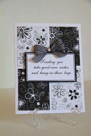 Stampin Up Get Well Cards For Men, Black And White Greeting Cards, Homemade Greeting Cards, White Cards, Card Simple, Well Wishes, Making Greeting Cards, Sympathy Card, Stamping Up Cards