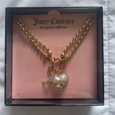 Nwt Juicy Couture Gold Puffy Heart Crown And “J” Charm Necklace 17” - New With Tags, Never Used, Still In Unopened Box - Brand New! Details: - Double Gold Plated Beaded Chain - One Gold Gothic Pave “J” With Silver Rhinestones Charm - One White Pearl Puffy Heart With Gold Crown On The Inside - Open Ring That Serves As The Ring Of The Toggle Closure - 17” Long Thank You For Your Interest In My Item! - Bundle Your Item - Purchase 3 Pieces And Get 10% Off Your Total! - Open To Offers! - From A Smoke Gold Key Necklace, Juicy Couture Jewelry Necklaces, Juicy Couture Necklace, Couture Necklace, Heart Crown, Princess Necklace, Juicy Couture Jewelry, Heart Locket Necklace, Studded Necklace