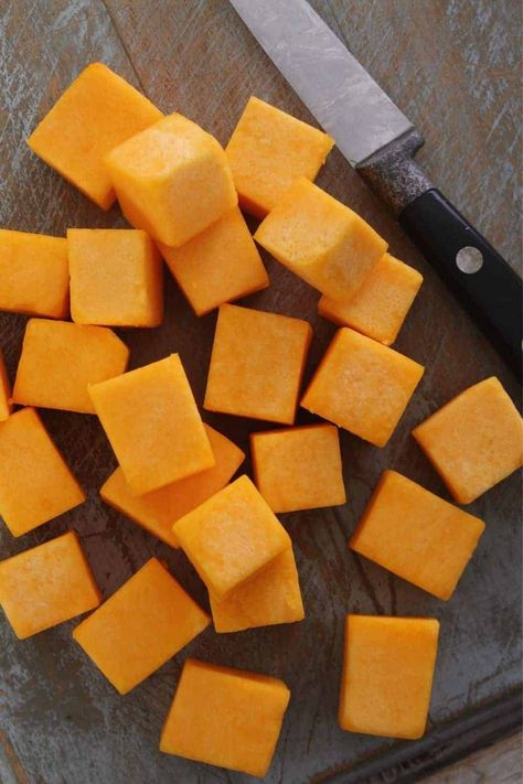 Freeze Butternut Squash How To, Freezing Buttercup Squash, Butternut Squash Freezing, Can You Freeze Butternut Squash, How To Freeze Butternut Squash Cubes, Butternut Squash Freezer Recipes, Freezing Butternut Squash Cubes, Butternut Squash Preserving, Preserving Butternut Squash