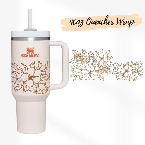 2 Designs 40oz Quencher Stanley tumbler wrap Tumbler Boho Line Art Flower | 40 oz SVG Cute Floral | 40oz SVG Cricut Silhouette Template Boho Line Art, Stanley Adventure Quencher, Diy Stencils, Inspirational Tumbler, Stanley Adventure, Vinyl Tumblers, Silhouette Template, Tumbler Stickers, Stanley Tumbler