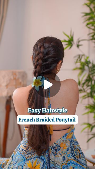 Ankita Kariya on Instagram: "Easy French Braided Ponytail ✨  This looks very complicated once done but the hairstyle is easy peasyy. Do try it out and don’t forget to save and share it with your girls 😌❤️ . . . . #easyhairstyle #hairstyle #braidedhairstyles #easybraids #frenchbraida #ankitakariya" French Ponytail Hairstyles, French Braided Ponytail, Easy French Braid, Hair Stayl, French Braid Ponytail, French Braid Hairstyles, French Hair, Easy Braids, Braided Ponytail