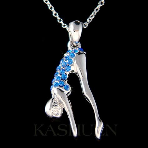 Swarovski Crystal 3D Swimming Swimmer Diving Diver Royal Blue Olympics Sports Team Charm Chain Necklace Jewelry Christmas Birthday Gift New Swimming Team, Wedding Studs, Fish Jewelry, Sports Jewelry, Chunky Statement Necklace, Jewelry Christmas, Valentines Necklace, Christmas Gift Jewelry, Bracelet Charm