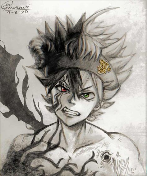 Asta Sketches, Asta Black Clover Drawing, Black Clover Drawing, Asta Fanart, Devil Sketch, Asta Black Clover, Avengers Coloring Pages, Anime Drawing Sketches, Drawing Superheroes