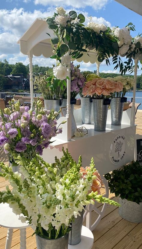 Our Packages | Poppies Flower Cart Cart Display, Build Your Own Bouquet, Vendor Ideas, Poppies Flower, Event Florals, Floral Business, Flower Cart, Bergen County, Flower Bar