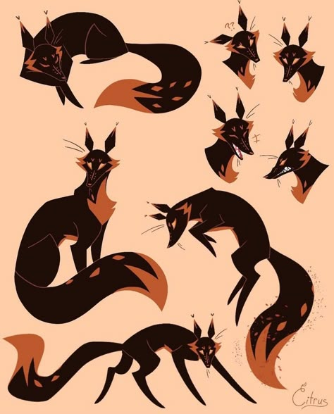 Fox Anthro Character Design, Fox Tail Drawing Reference, Black Fox Aesthetic, Fox Creature, Wolf Character Design, Fox Character Design, Find My Art Style, Fox Tattoo Design, Wolf Character